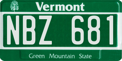 VT license plate NBZ681