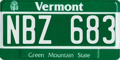 VT license plate NBZ683