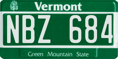 VT license plate NBZ684
