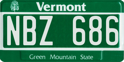 VT license plate NBZ686