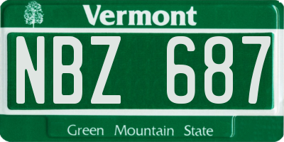 VT license plate NBZ687