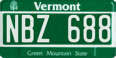 VT license plate NBZ688