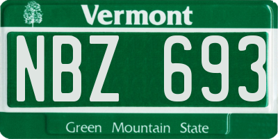 VT license plate NBZ693