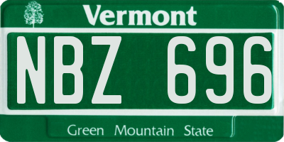 VT license plate NBZ696