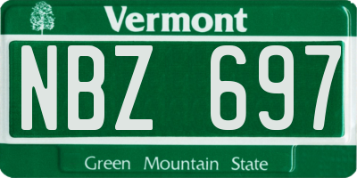 VT license plate NBZ697