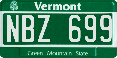 VT license plate NBZ699