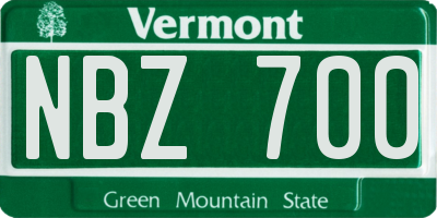 VT license plate NBZ700