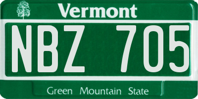 VT license plate NBZ705