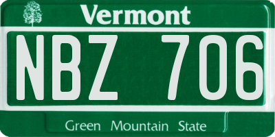 VT license plate NBZ706