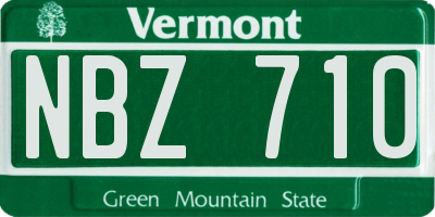 VT license plate NBZ710