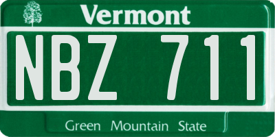 VT license plate NBZ711