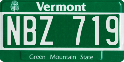 VT license plate NBZ719