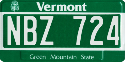 VT license plate NBZ724