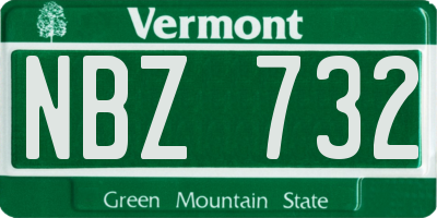 VT license plate NBZ732