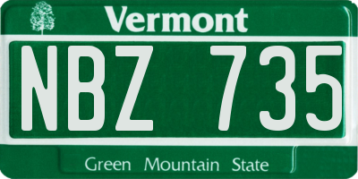VT license plate NBZ735