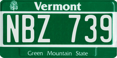 VT license plate NBZ739