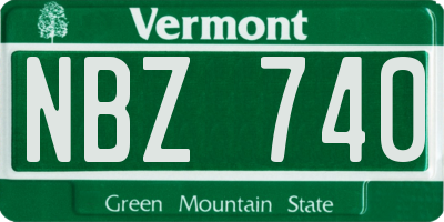 VT license plate NBZ740