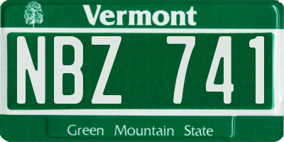 VT license plate NBZ741