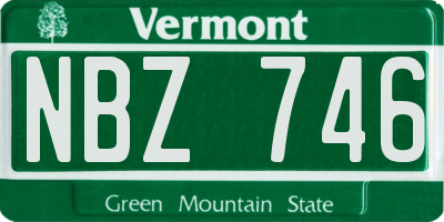 VT license plate NBZ746