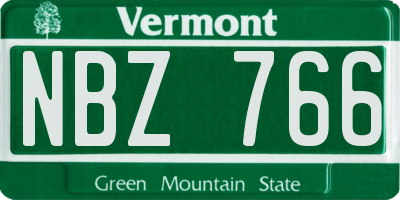 VT license plate NBZ766