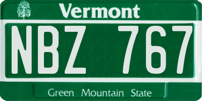 VT license plate NBZ767