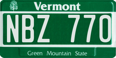 VT license plate NBZ770