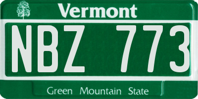 VT license plate NBZ773