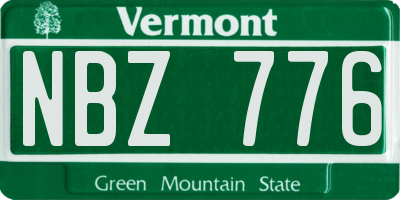 VT license plate NBZ776