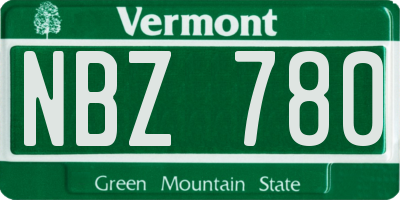 VT license plate NBZ780