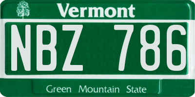 VT license plate NBZ786