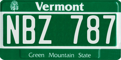 VT license plate NBZ787