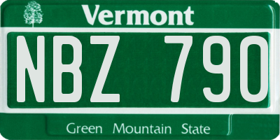 VT license plate NBZ790