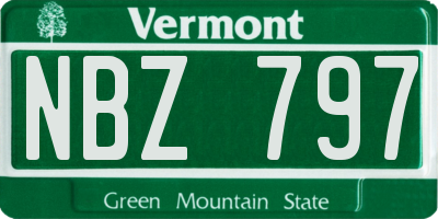 VT license plate NBZ797