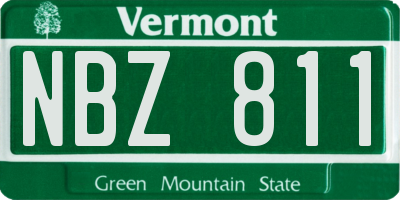 VT license plate NBZ811