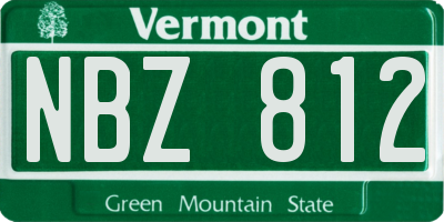 VT license plate NBZ812