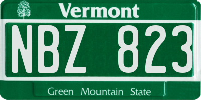 VT license plate NBZ823