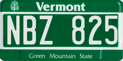 VT license plate NBZ825