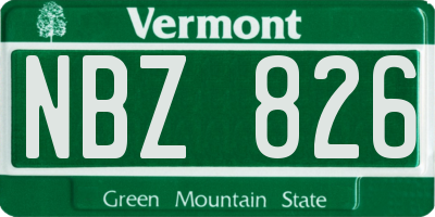 VT license plate NBZ826