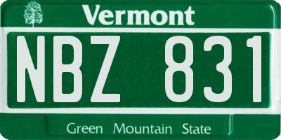 VT license plate NBZ831
