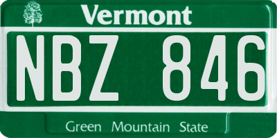 VT license plate NBZ846