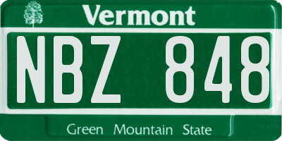 VT license plate NBZ848