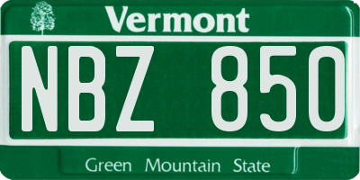 VT license plate NBZ850