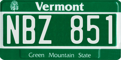 VT license plate NBZ851