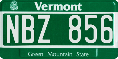 VT license plate NBZ856