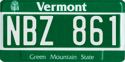 VT license plate NBZ861