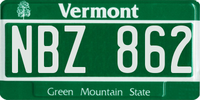 VT license plate NBZ862