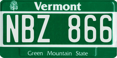 VT license plate NBZ866