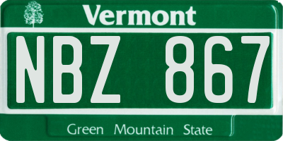 VT license plate NBZ867