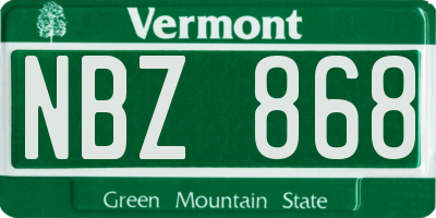 VT license plate NBZ868