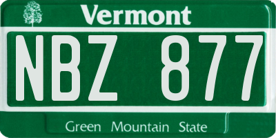 VT license plate NBZ877